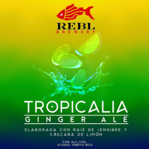 TROPICALIA Ginger Ale. Brewed with real ginger and lemon peel