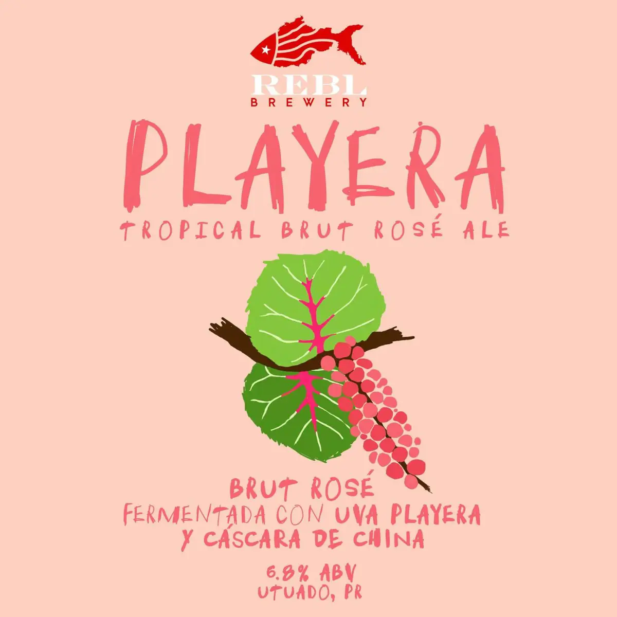 Experience REBL Brewery’s new PLAYERA Tropical Brut Rosé, a unique island-inspired beer made with Puerto Rican beach grapes and China peel.